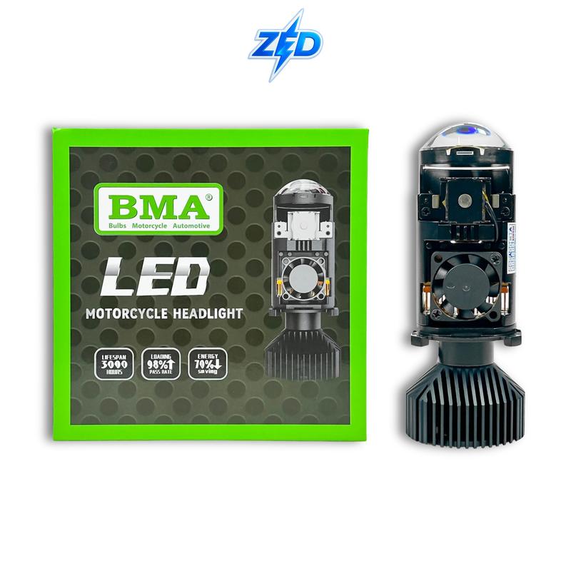 Đèn Pha LED Bi Cầu R04F BMA - 55W Siêu Sáng Pha Màn Chập Chiếu Xe Trên 150m, Cắt Sáng Chống Chói, Lắp Oto, Xe Máy Chân H4 Điện Áp 9-16V DC