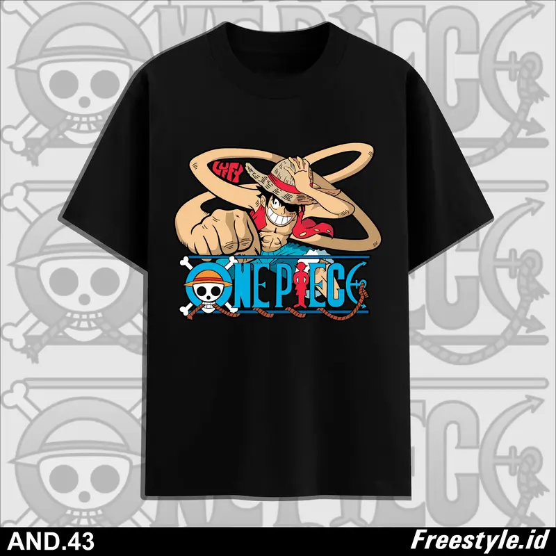 Terbaru Kaos Distro Anime One Piace Keren - Tshirt Hitam Pria Wanita Lengan Pendek - Kaos Anime Wibu Manga One Piece Kaos Distro Pria Wanita Outdoor Cotton Combed 30s 0