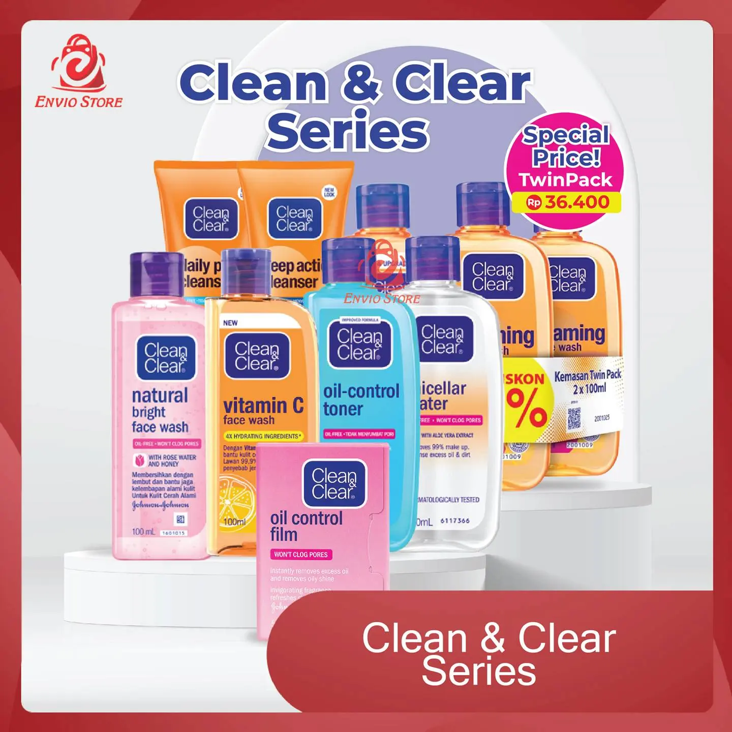 Clean & Clear Foaming Face Wash /Deep Action / Deep Pore/Paper Oil Control Film Sabun Cuci Muka Facial Wash Face Wash