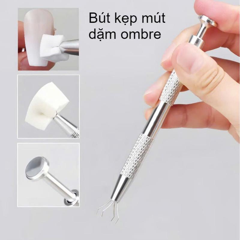  Bút Kẹp mút dặm ombre nhíp kẹp bông dặm ombre - dụng cụ làm Nail Nail MiChi 