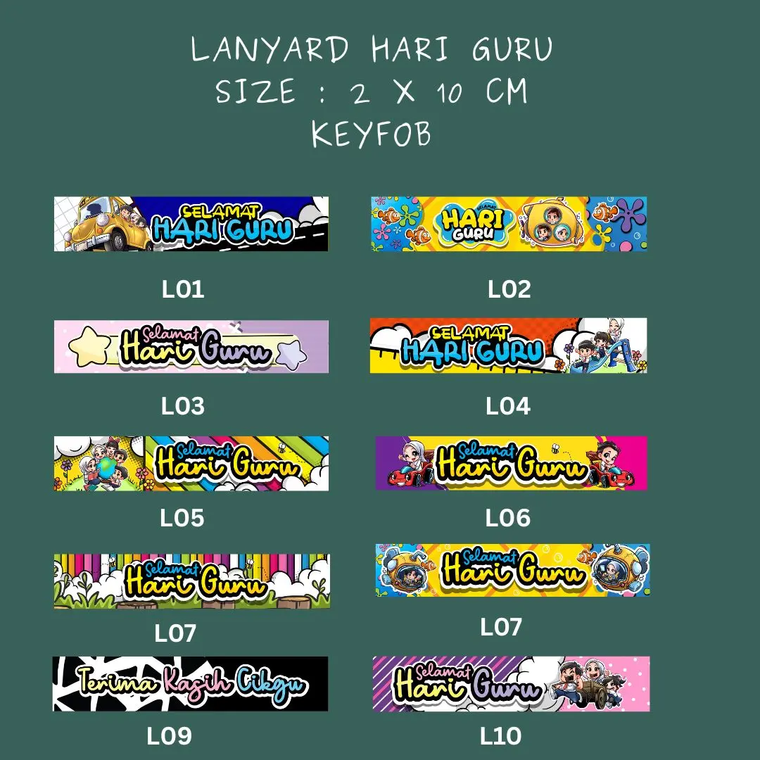 LAMYARD HARI GURU CANTIK KEYFOB
