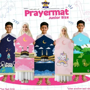 Timble Kids Prayermat Sajadah Anak Premium Model Kubah Anti Slip Custom Nama Bisa COD