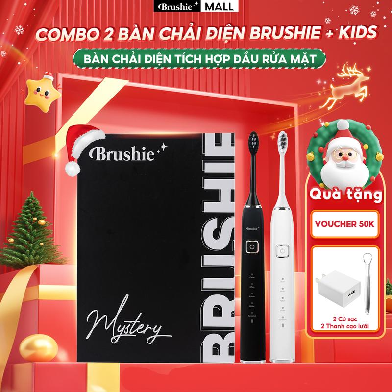   FLASH SALE GIỚI HẠN  Combo 2 bàn chải điện Brushie Ultra Plus chính hãng tích hợp đầu rửa mặt hỗ trợ làm sạch hiệu quả và tiết kiệm chi phí    Bảo hành 1000 NGÀY   - TẶNG 2 CỦ SẠC + 2 THANH CẠO LƯỠI 