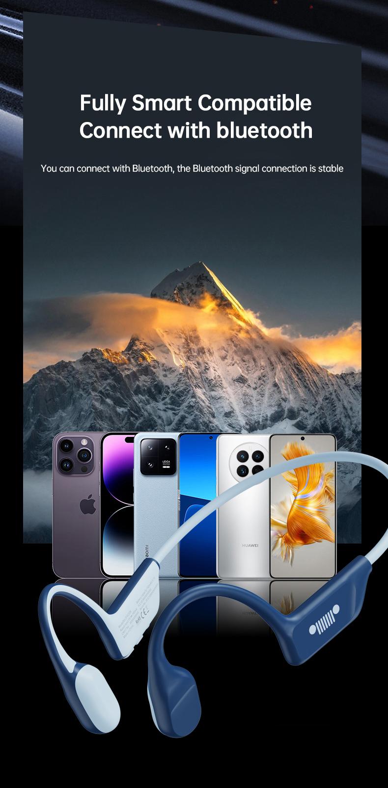 Jeep EC006 Bone Conduction Wireless Earphones HiFi Sound Quality Low Latency Bluetooth Headphones Long Standby IPX5 Waterproof Sports Headset