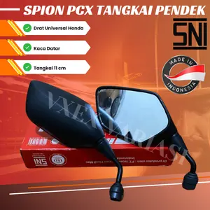 Kaca Spion Motor Pcx 150 Dan 160 Model Tangkai HitamPendek 11cm Drat Universal Honda