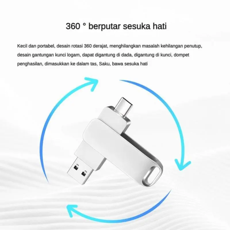(COD) Flashdisk 2TB Type-C 1TB USB 3.0 High Speed 32GB 128GB 256GB 512GB Tahan Jatuh untuk Penyimpanan Komputer Warna Hitam Pink Silver OTG Storage 3