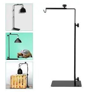 Reptile Terrarium Metal Floor Lamp Stand 40-64cm Height Adjustable Turtle Basking Light Bracket Lizard Breeding Box Supplies - Lamp Holder L