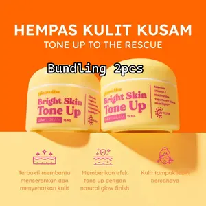 [PAKET 2PCS] Gloow&Be Bright Skin Tone-Up Day Cream 15 mL Membantu Mencerahkan Wajah Gloowbi Moisturizing Pelembab Niacinamide Vitamin E & Allantoin