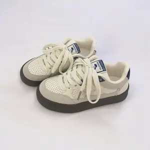 Kiwari Shoes - Sepatu Sneakers Wanita Nevaeh Beige Casual Korea Inspired Design Karet