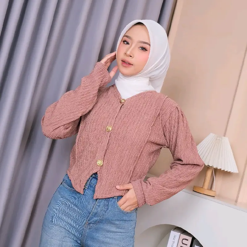 kemeja Atasan Wanita Crop Top Pres Body Casual vest korean style 6