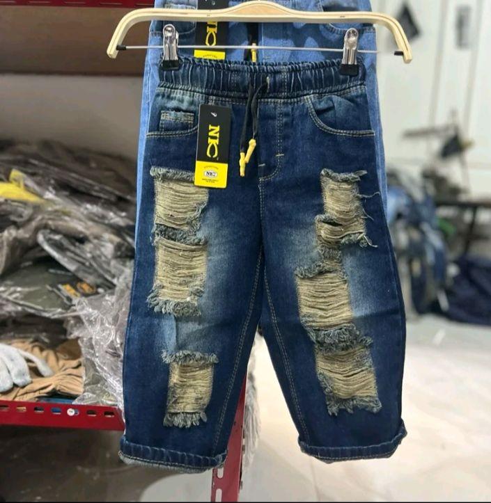 NK skena anak full reppad usia 1 - 8th fashion Korean style Celana Jeans Baggy Unisex Sweatpants laki 10 –12 cowok 12–13 tahun