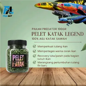 Fish Art • Pelet Katak Legend 100gr 100% Katak Sawah untuk ikan channa,arwana,dan predator lain nya