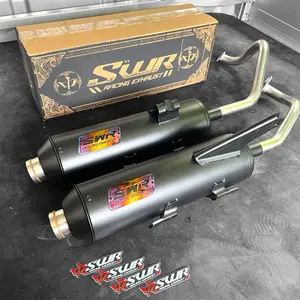 Knalpot Standar Racing Moncong Shijiro Original SWR RACING untuk Motor Matic Beat Vario Scoopy Nmax Pcx Ngebas Gerung Cat Coating Anti Gores Tahan Lama Motorcycle Slincer Tameng