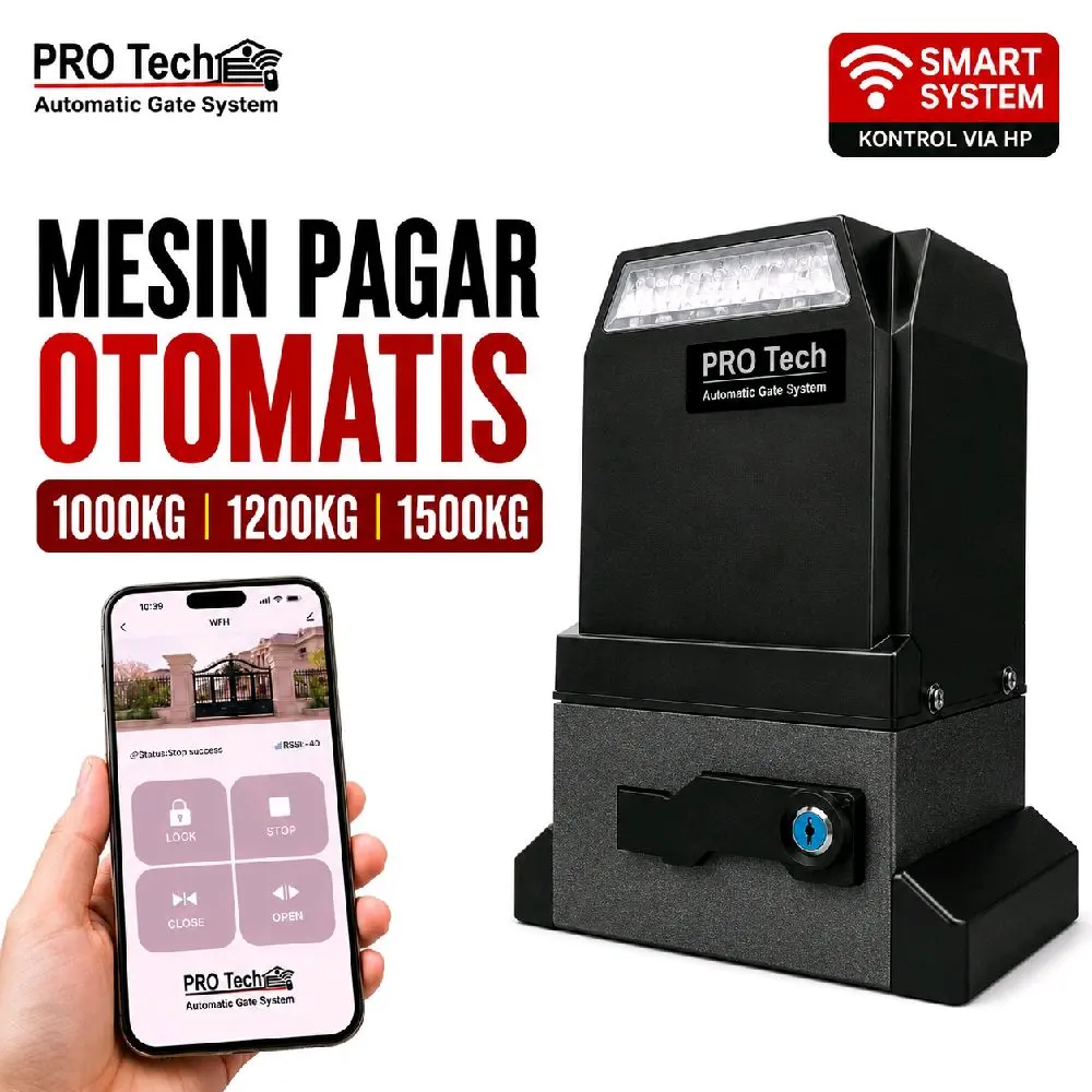 PRO Tech Mesin Pagar Otomatis 1000KG 1200KG 1500KG Smart System Kontrol Via HP Automatic Gate System