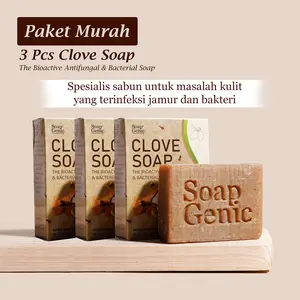 SOAP GENIC Paket 3 PCS Sabun Buat Selangkangan Gatal Clove Soap BPOM 80gr