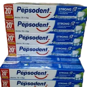 (6 Pcs) Pepsodent Strong 75gr + 15gr Perawatan Memutihkan Penyegar