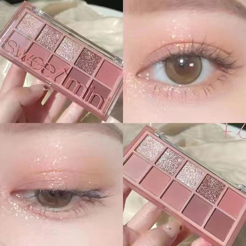 FEPO Bảng Phấn Mắt 10 Màu Sắc Tông Lì Hiệu Ứng Ngọc Trai Chống Thấ