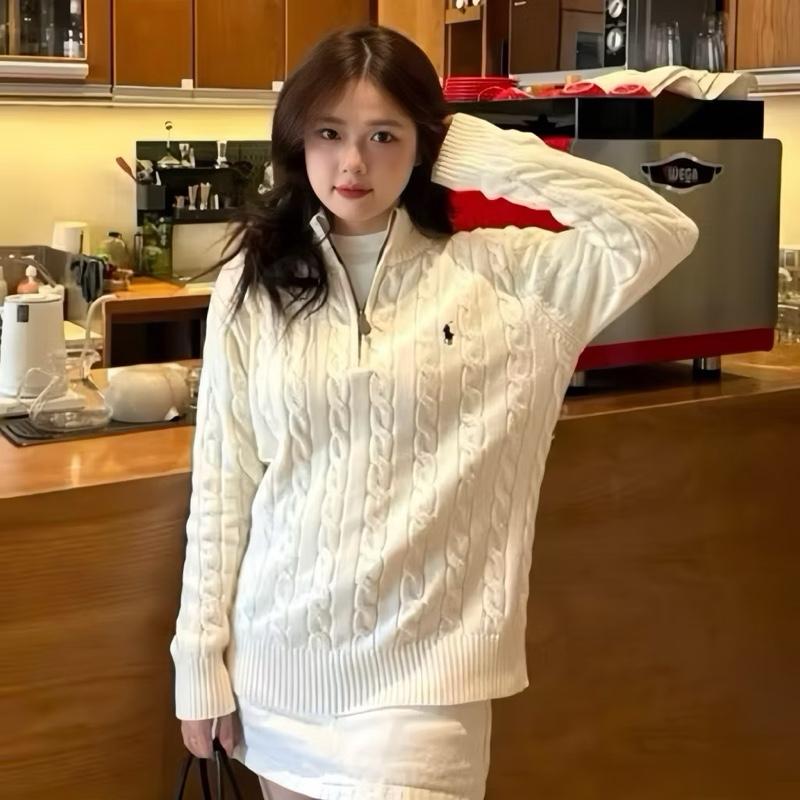  Áo len cổ cao kéo khoá thêu hình  len vặn thừng dày dặn A22 