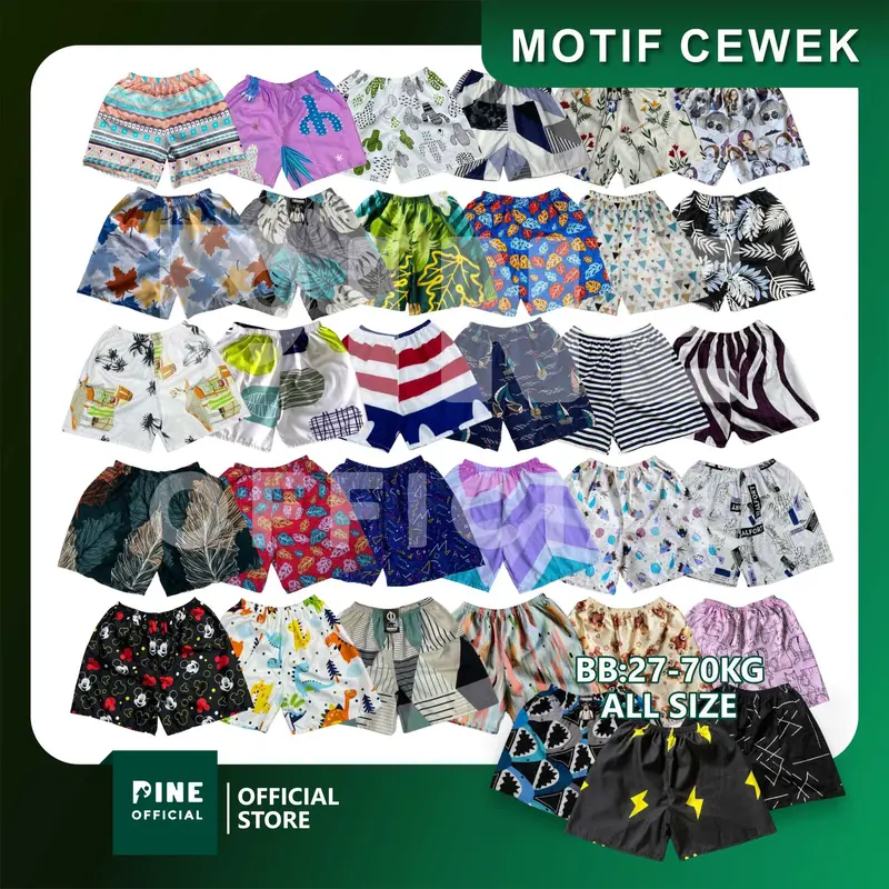 PAKET 10 PCS 5PCS BOXER Celana Pendek Pria Wanita Motif Pantai Hotpants Unisex Terbaru 5