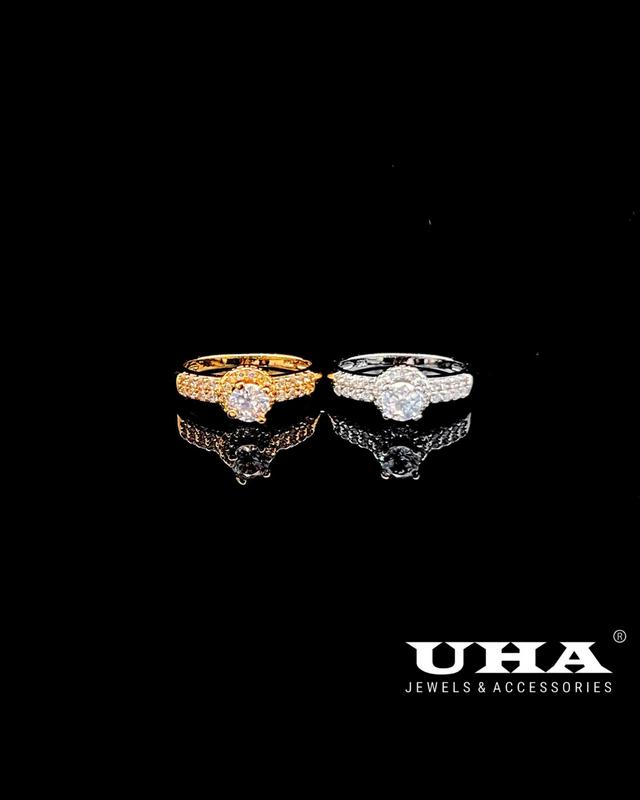 N846 Nhẫn nữ thiết kế nhỏ gọn đính đá CZ cao cấp sáng lấp lánh - Trang Sức UHA Women