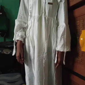 ZAFIRA DRESS Gamis Busui Wudhu Friendly Polo Linen Aksen Ruffle Cantik Modis