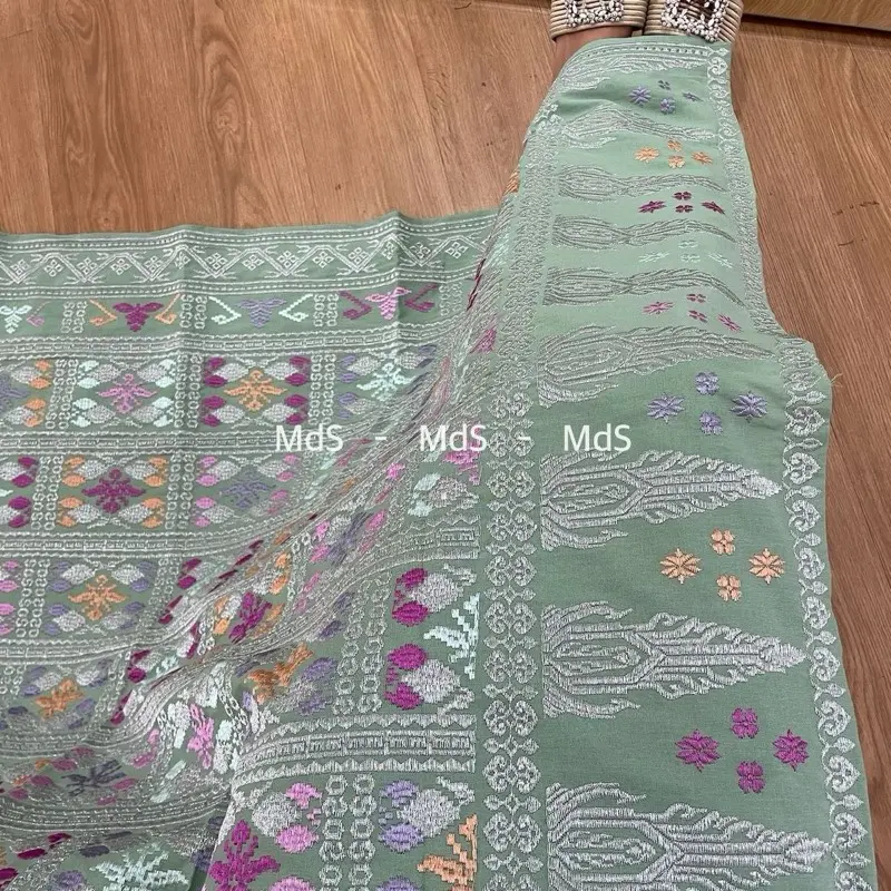 MdS Kamen Kamben Lembaran Songket Bordir Premium Motif Kotak Klasik 1