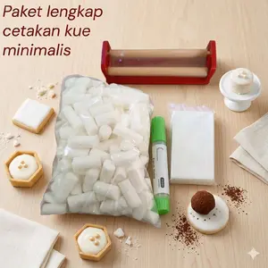 cetakan kue satu paket rol penggulung lengkap minimalis dengan pelengkap dan kualitas berkilauan