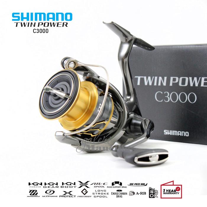 harga reel pancing shimano twin power Reel SHIMANO TWIN POWER 2020 FD - 1000 - 2500SHG - C3000 - 4000PG - 4000XG  - C3000 FD di Galeri Mancing