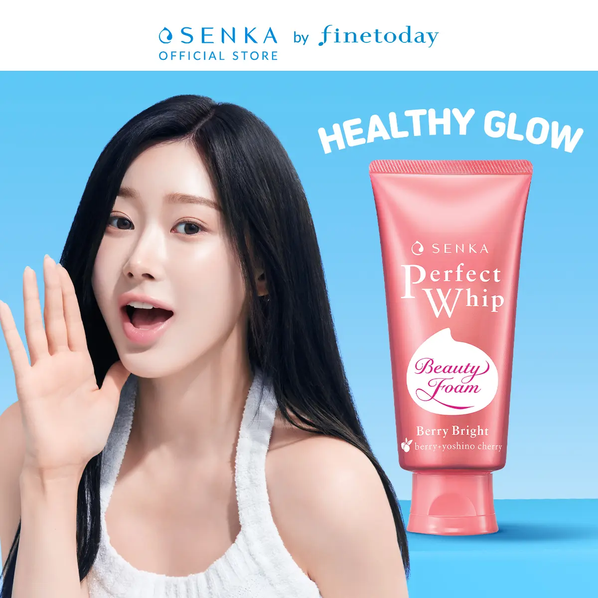 SENKA Perfect Whip Berry Bright 100gr Dengan Double Hyaluronic Acid dapat Menghilangkan Kotoran di Wajah