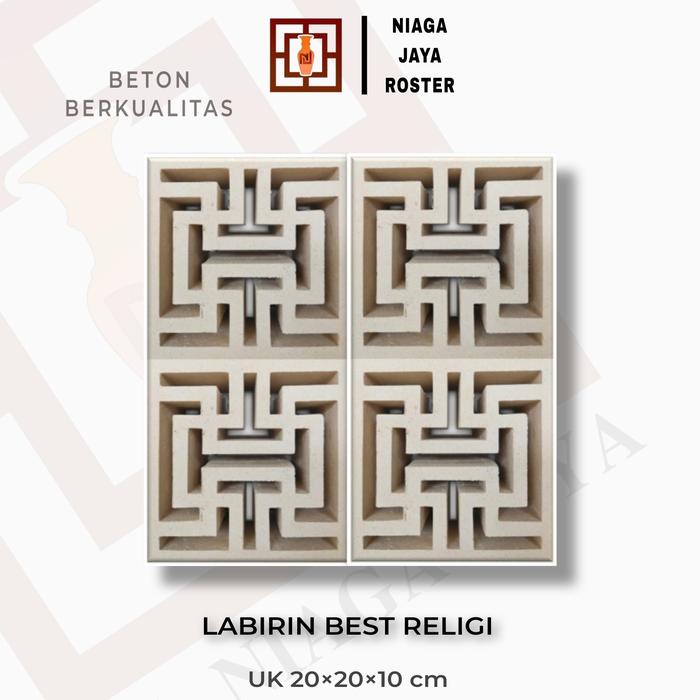 Gambar Roster Beton Minimalis. Loster labirin,UK 20x20x10cm, Ventilasi udara dari NIAGA JAYA ROSTER Kota Bekasi Tokopedia