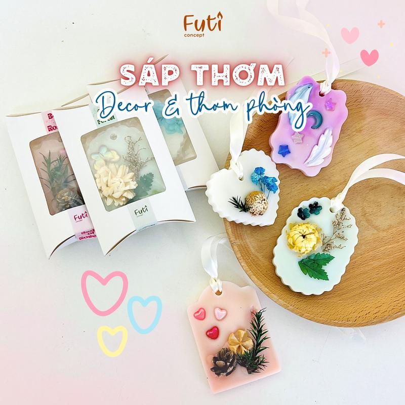 Sáp Thơm Tinh Dầu Cao Cấp Treo Phòng Sáp Thơm Topping Hoa Khô Xinh Xắn Quà Tặng Sự Kiện Dịp Đặc Biệt