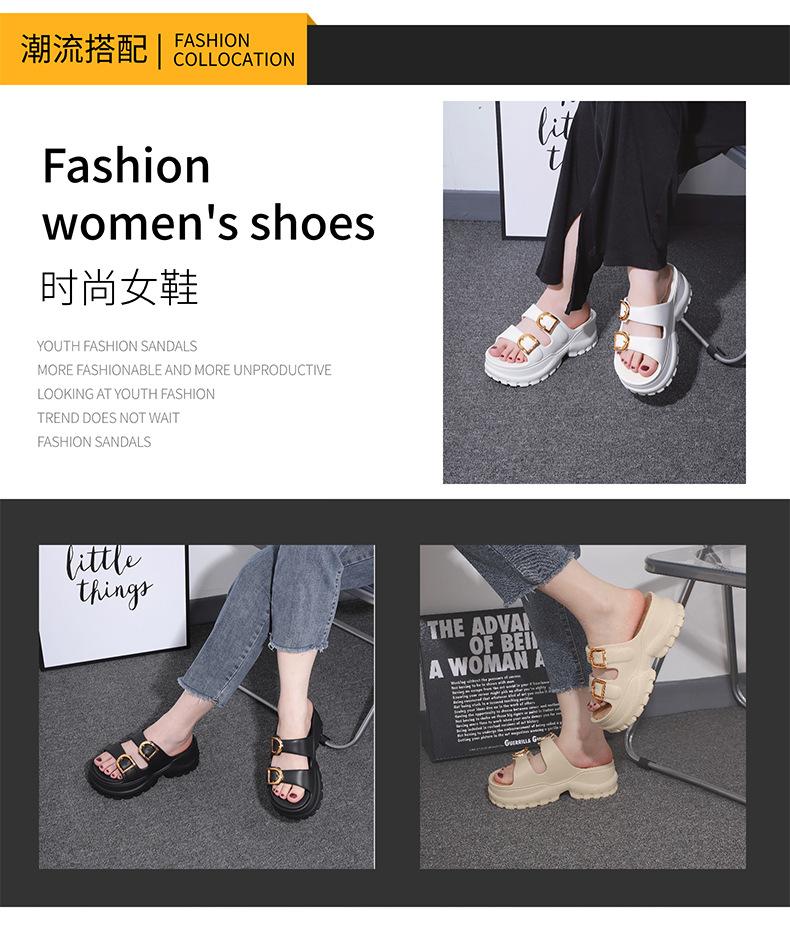 Product Introduction of Dép thời trang cho nữ, có kích thước 36-41, không thấm nước và không trơn trượt, đế dày 6cm, mềm mại và thoải mái, được làm bằng vật liệu EVA đàn hồi cao, đế cao, hỗ trợ insole thiết kế DIY, rất thích hợp cho du lịch ngoài trời và bãi biển 5
