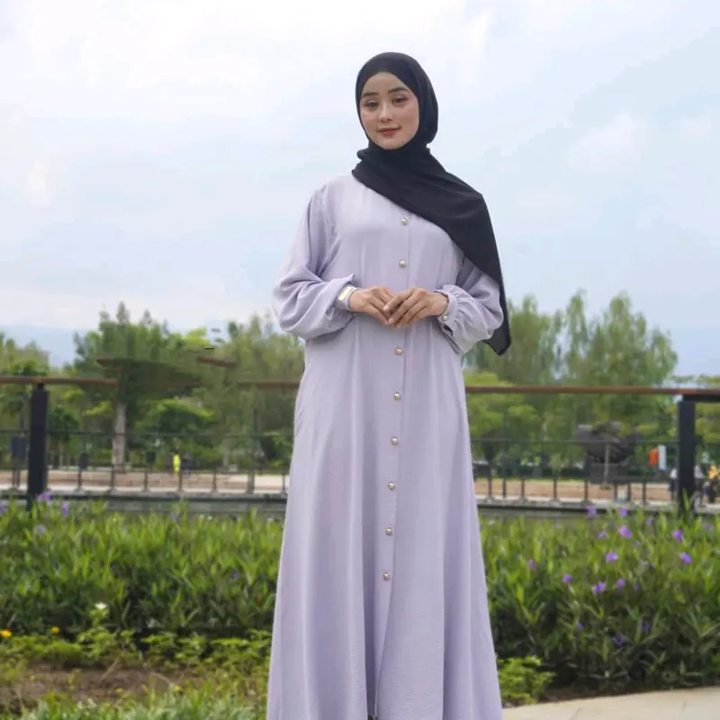 Bella Dress Pesta Wanita Kondangan Terbaru 2024 Gamis Simpel Kekinian Bahan Airflow 2