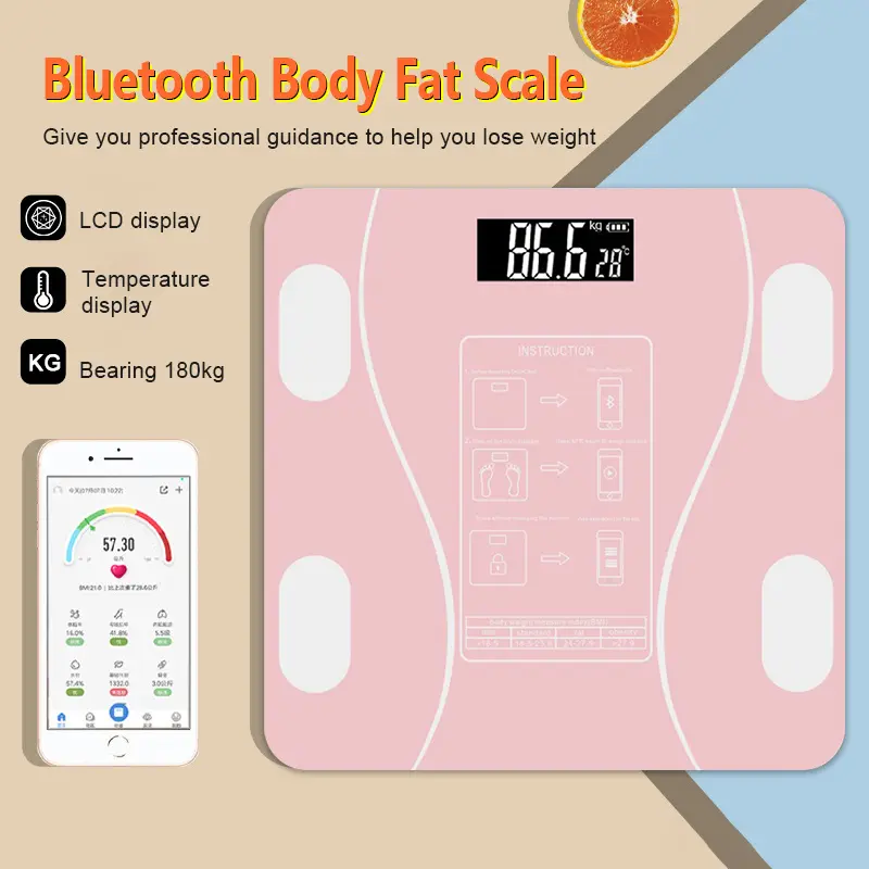 [SG Ready Stock]Update Version Digital Body Weight Scale Body Composition Scale APP Weighing Fat Weight Scale Smart LCD Precision Electronic Weight Scale
