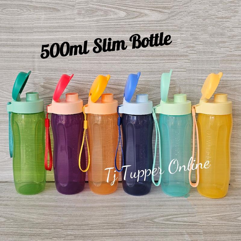 ( New Colour) Tupperware Slim Eco Bottle 500ML (1 PC) -Purpl - TikTok ...