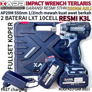 APR RAJA IMPACT wrench type ap29m 550nm 2 baterai 1xt mesin pembuka baut roda bengkel motor mobil bisa