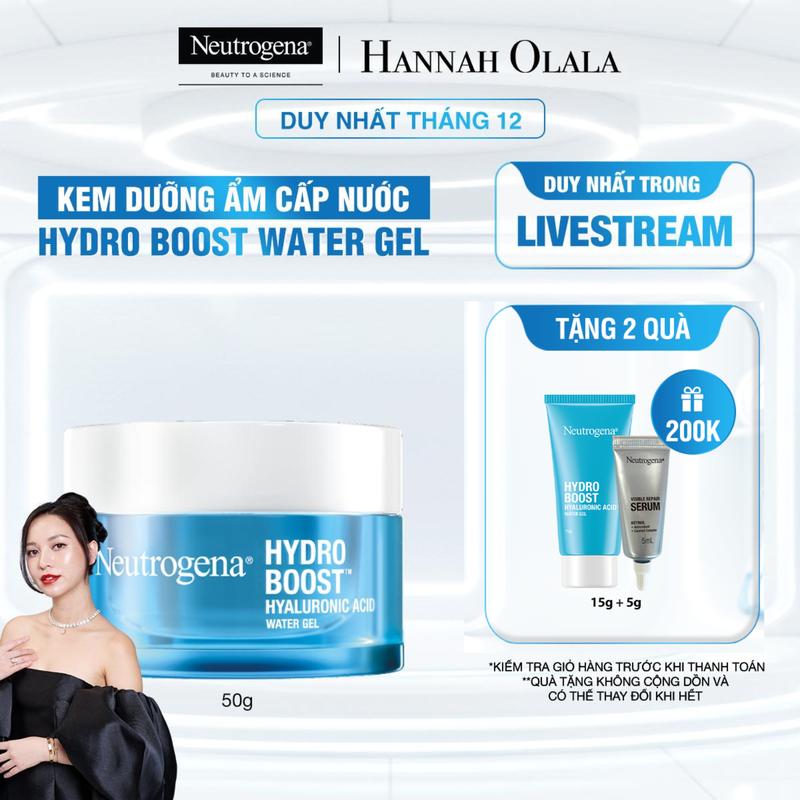   Neutrogena x Hannah  Kem dưỡng cấp ẩm Neutrogena Hydro Boost Hyaluronic Acid Water Gel 50G | Skincare Làm Đẹp Da 