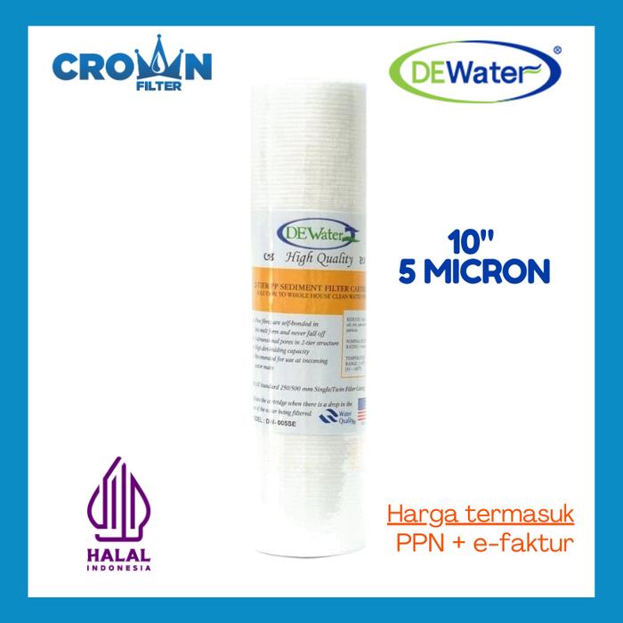 Gambar Filter Sedimen Dewater 10" uk. 5micron Filter air untuk RT / RO dari Crownfilter Kota Administrasi Jakarta Barat Tokopedia