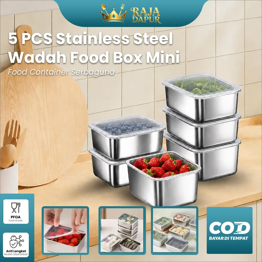 RAJA DAPUR Food Box Food Container Stainless Wadah Makanan Container Box Kecil Stainless Steel Multifungsi