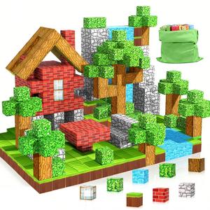 Set de Bloques de Construcción Magnéticos con Bolsa de Almacenamiento, Juguete Educativo para Niños a Partir de 3 Años, Opción de Regalo Unisex, Incluye 30/60/120 Piezas