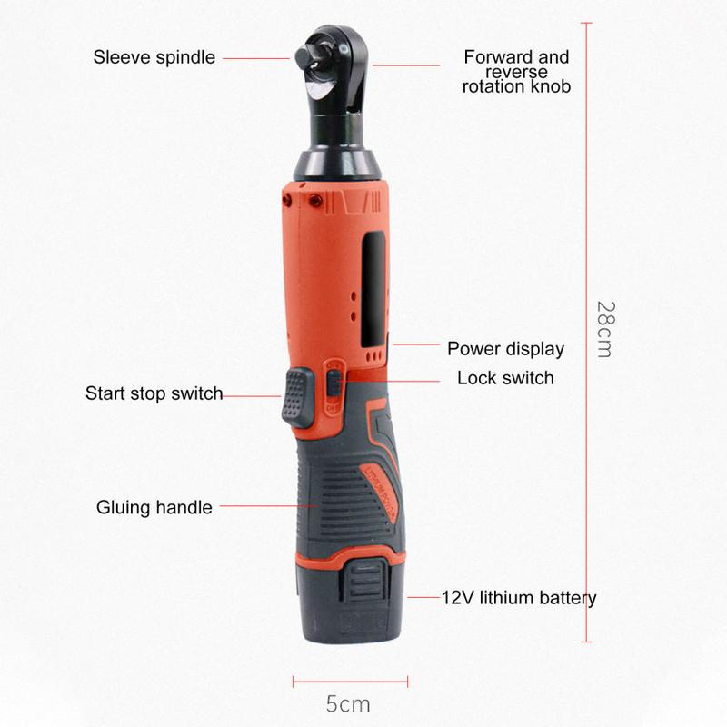 Product Introduction of Cordless Ratchet Wrench12V 45N.m Electric Ratchet Wrench Angle Drill Screwdriver Removal Screw Nut Car Tool 21