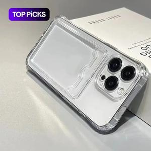 クリアなカードスロット付き電話ケース、1カウントの透明な電話保護カバー、iPhone 11 12 13 14 15 Pro Max Case iPhone 15 14 Plus Caseと互換性のあるオールインクルーシブな電話ケース、電話アクセサリー
