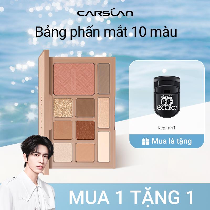 Bảng mắt tổng hợp mười màu Carslan chất phấn mềm mại tệp da tự nhiên không gây bẩn 18g+ Mua 1 Tặng 2 Kẹp mi*1