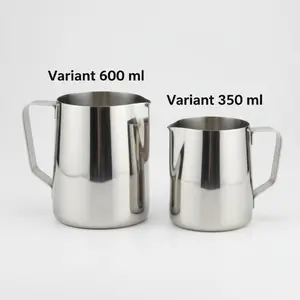 DROHOEY Gelas Milk Jug Kopi Espresso Latte Art Stainless Steel 201 Spout Presisi & Gagang Ergonomis untuk Barista Profesional dan Pecinta Kopi Rumahan Variant 350 ml dan 600 ml