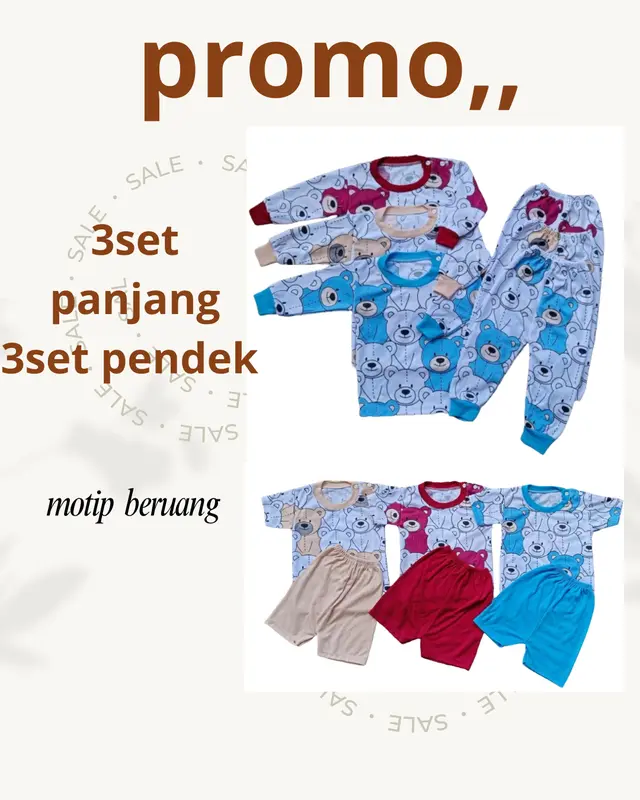 PROMO!!Pakaian Anak Bayi Bundling Isi 6 Setelan Anak 3-12 Bulan 1 Tahun Unisex Lengan Panjang Dan Pendek Cotton Multicoloured Gift Sets Parsel Katun Perempuan 0