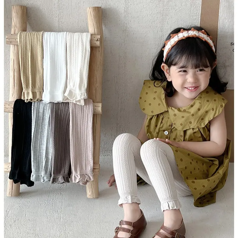 Boboho - Legging Anak Perempuan /  Legging Anak Warna Polos Celana Anak Perempuan Gaya Kekinian Modis Rajut Fashion 1