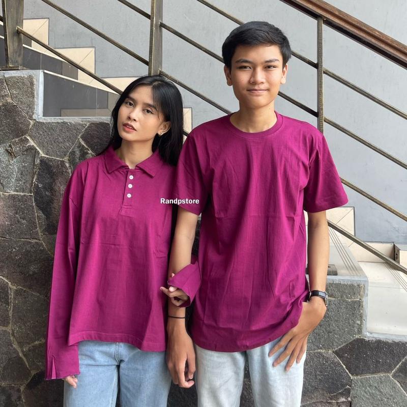 Jessi Polo Couple Polos Byrandp - Baju Pasangan Kaos Polos Batwing Cotton Combed 24s | Atasan wanita Lengan panjang 1