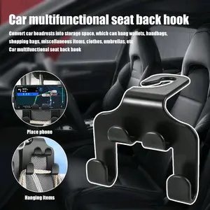 Colmer Gantungan Barang Jok Mobil 4 Kait Headrest HP Holder Universal Car Organizer 2in1 Hanger Double Hook Plastik Tebal Multifungsi