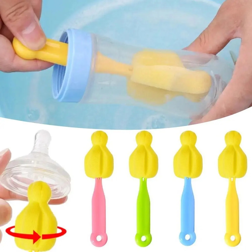Washing Tool 360 Degree Baby Bottle Brush Soft Handheld Nipple Pacifier Brush Portable Multifunctional Cup Glass Cleaner