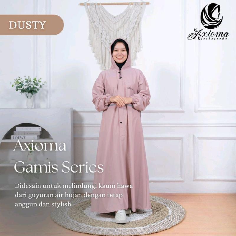 Jas Hujan Kain Gamis Wanita Dewasa Muslimah Bahan PVC Premium Anti Rembes Elastis Lembut Terbaik by Axioma 7